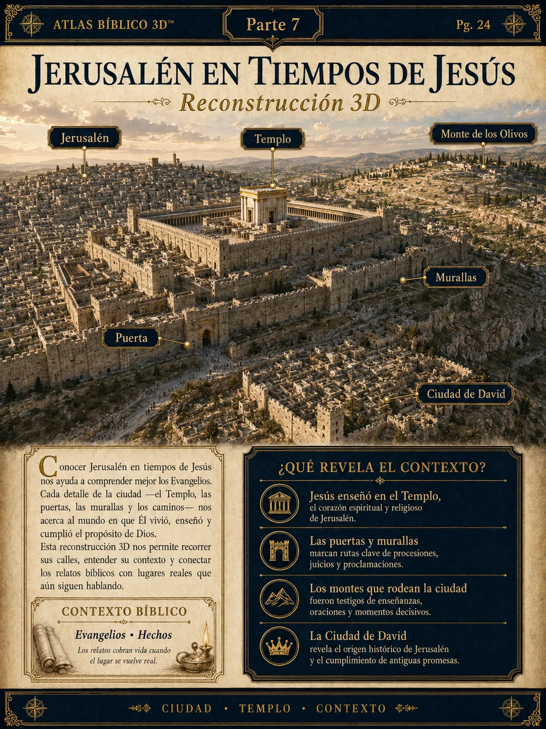 Jerusalén en tiempos de Jesús — Reconstrucción 3D · Parte 7, página del Atlas Bíblico 3D