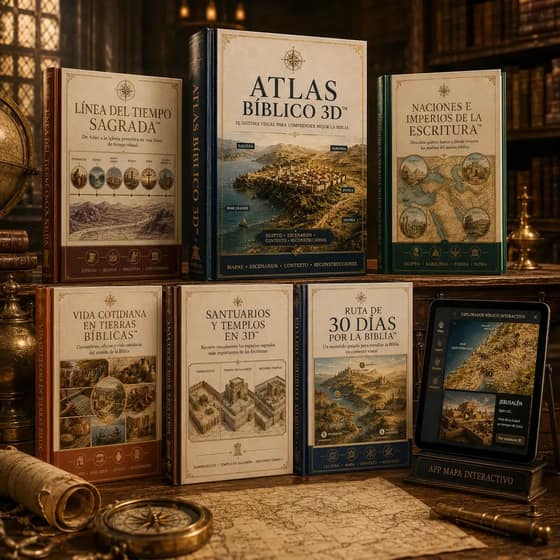 Atlas Bíblico 3D: sistema completo con los 5 volúmenes adicionales y la app de mapa interactivo